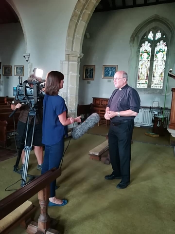 ITV filming at St George's, Brede